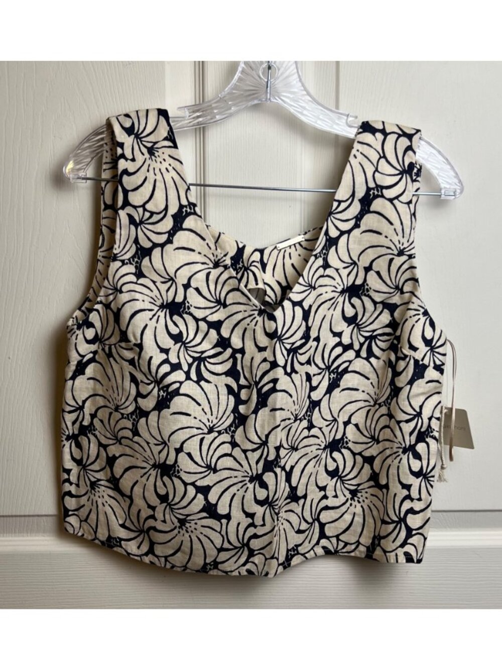 Magaschoni Linen Crop Top - Picture 4 of 8